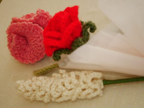 Bouquet éternel – Rouge rosé & douceur lilas