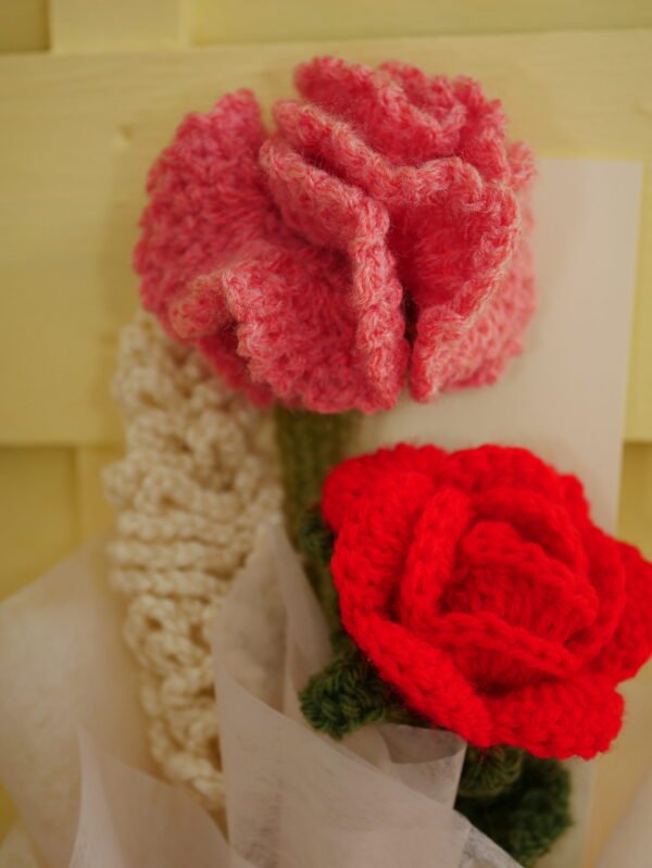 Bouquet éternel – Rouge rosé & douceur lilas