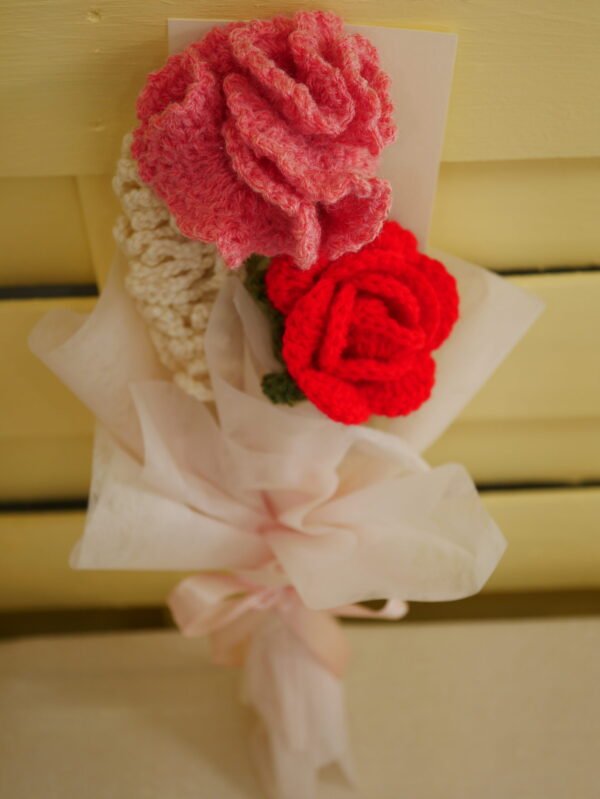 Bouquet éternel – Rouge rosé & douceur lilas