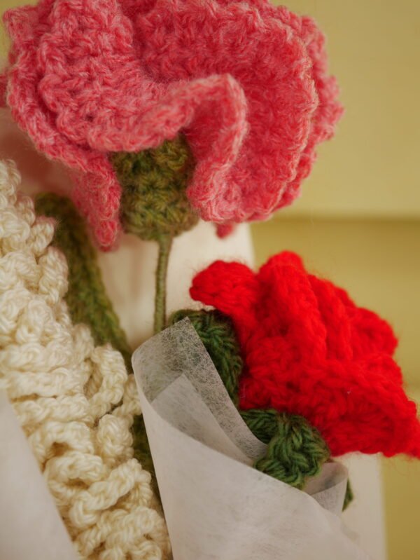 Bouquet éternel – Rouge rosé & douceur lilas