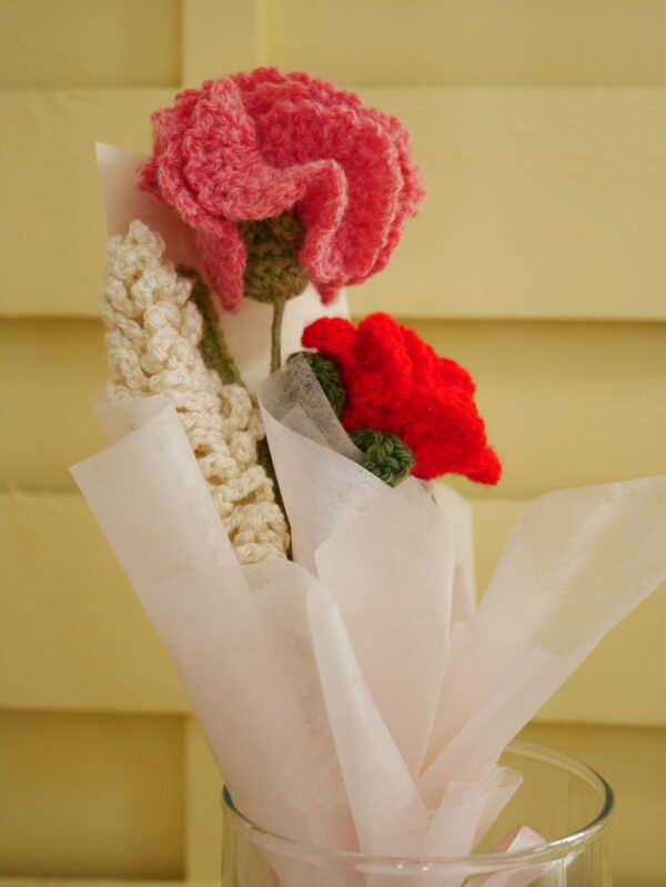 Bouquet éternel – Rouge rosé & douceur lilas