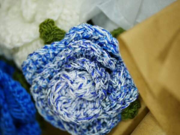 P1520667 Bouquet de roses éternelles en hommage au drapeau français