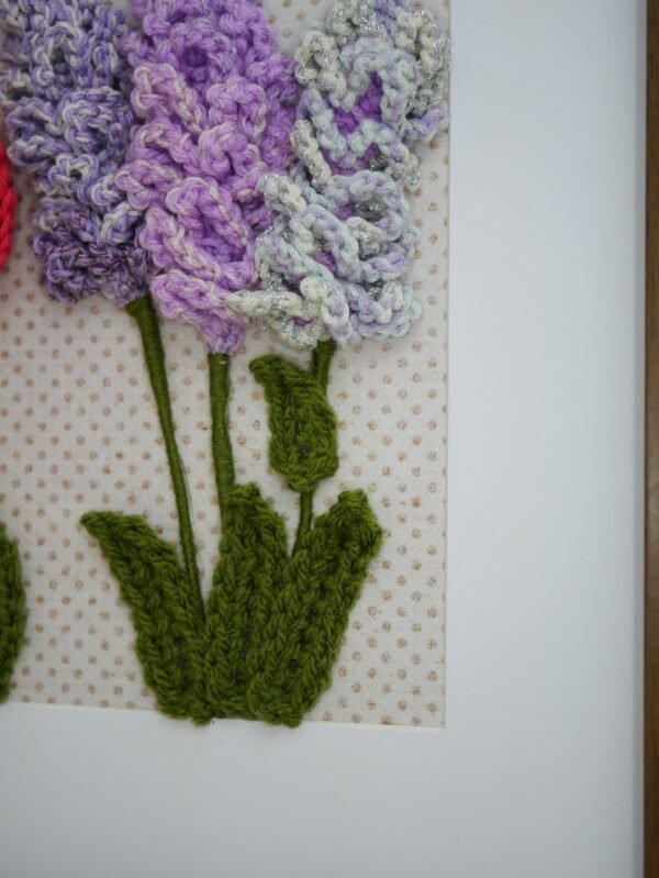 Tableau cadre art floral, fleurs en relief, paysage du Sud, à accrocher ou à poser , Provence coquelicot, lavande, pois irisés dorés