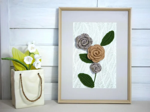 il_1588xN.7034065180_s9aa Tableau floral en relief – décoration murale artisanale unique