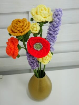 Bouquet Coquelicot, lavandes et roses – Campagne Fleurie