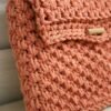 Sac à main en coton corail orangé chic et artisanal Fait main
