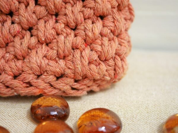 Sac à main en coton corail orangé chic et artisanal Fait main