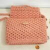 Sac à main en coton corail orangé chic et artisanal Fait main