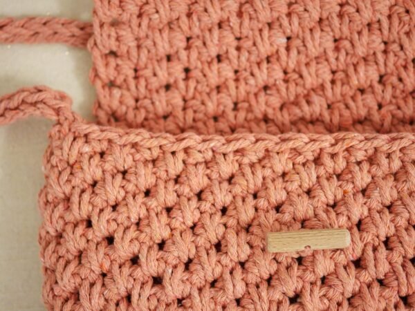 Sac à main en coton corail orangé chic et artisanal Fait main