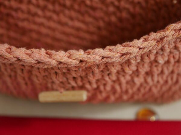 Sac à main en coton corail orangé chic et artisanal Fait main