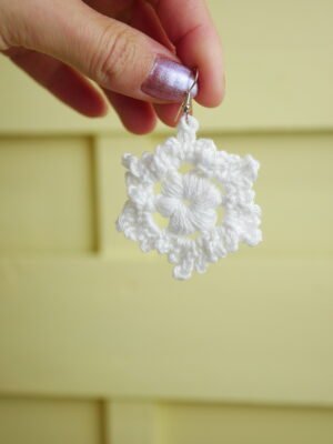 P1530859 Boucles d’oreilles Flocon – Blanc Neige