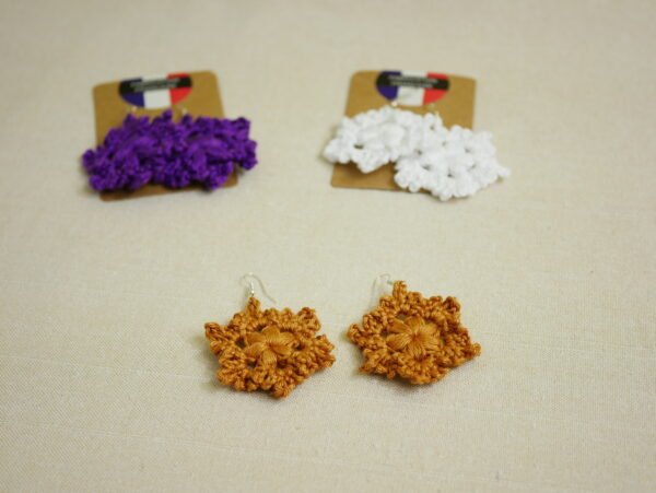 P1530869 Boucles d’oreilles flocon Ambre Caramel