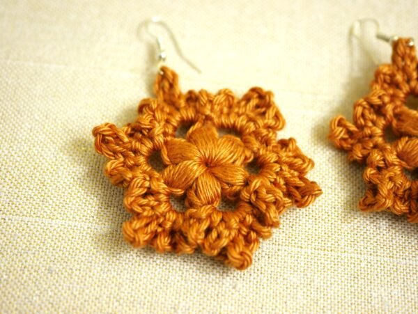 P1530871 Boucles d’oreilles flocon Ambre Caramel
