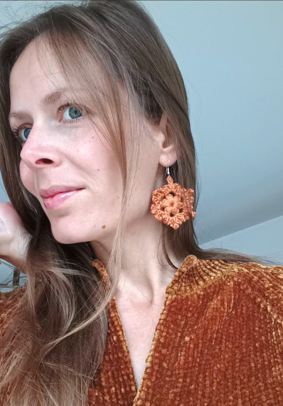 Boucles d’oreilles Flocon – Blanc Neige