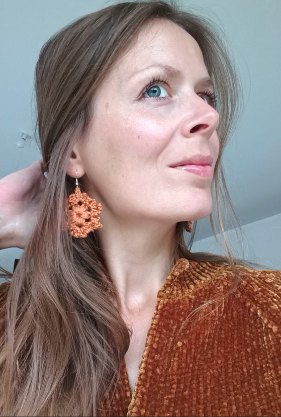 Boucles d’oreilles Flocon – Blanc Neige