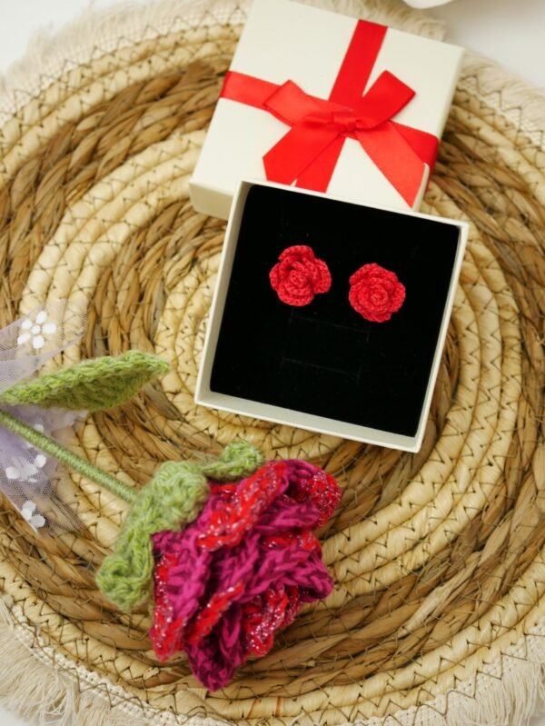 Boucles d’oreilles Fleur Rose Coquelicot