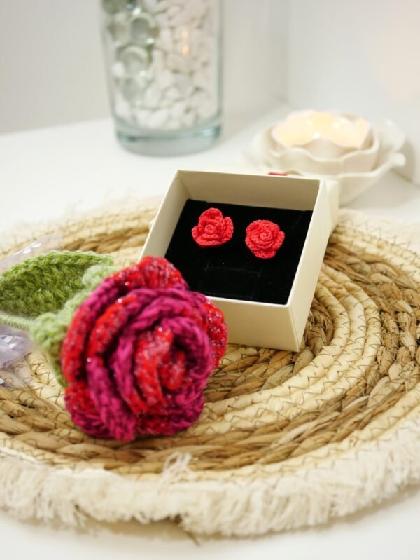 Boucles d’oreilles Fleur Rose Coquelicot