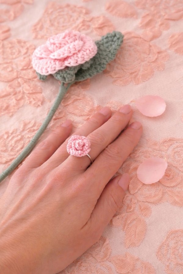 Bague Fleur Rose Thé