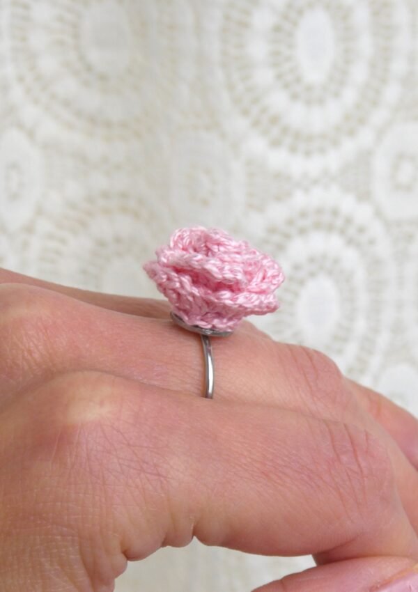 Bague Fleur Rose Thé
