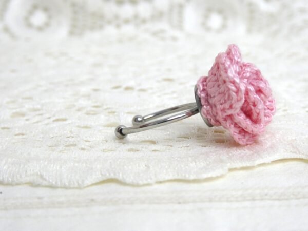 Bague Fleur Rose Thé