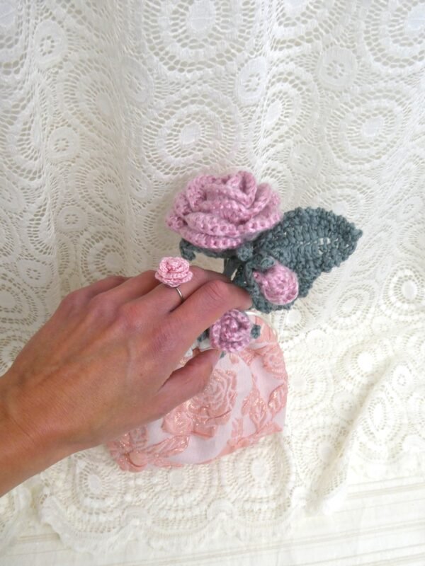 Bague Fleur Rose Thé