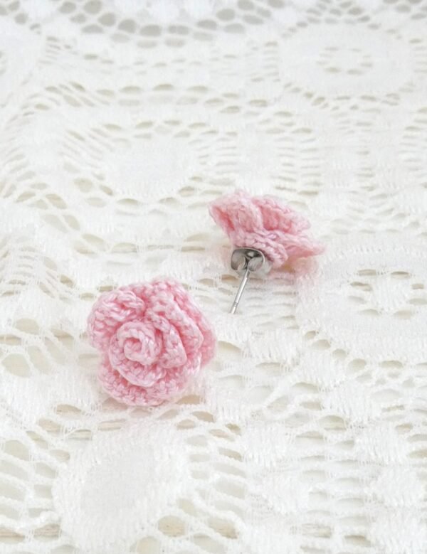 Boucles d'oreilles Fleur Rose Dragée