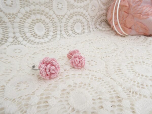Boucles d'oreilles Fleur Rose Dragée