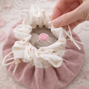 Écrin textile floral Rose Thé