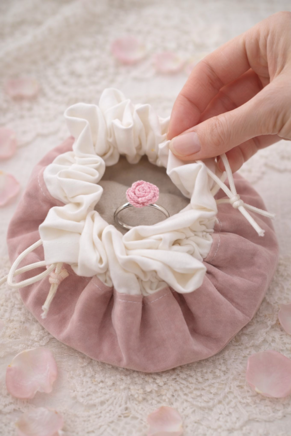 Écrin textile floral Rose Thé