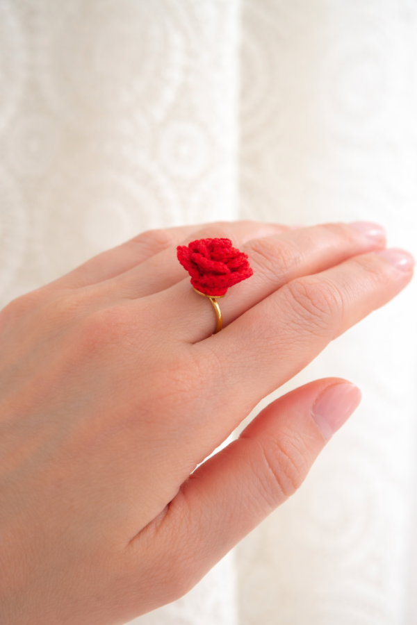 Bague Fleur Rose Coquelicot