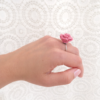 Bague Fleur Rose Velours
