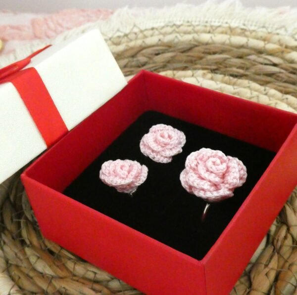 Bague Fleur Rose Dragée