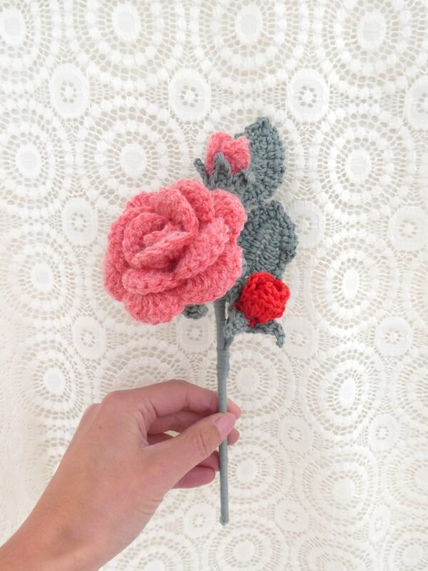 Bouquet Rose Coquelicot "Eclosion"