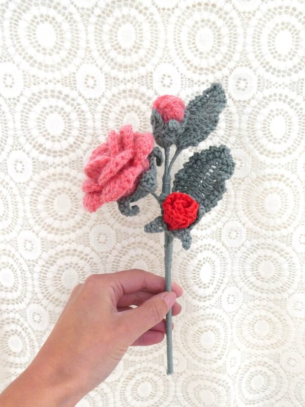 Bouquet Rose Coquelicot "Eclosion"