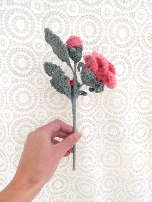 Bouquet Rose Coquelicot "Eclosion"