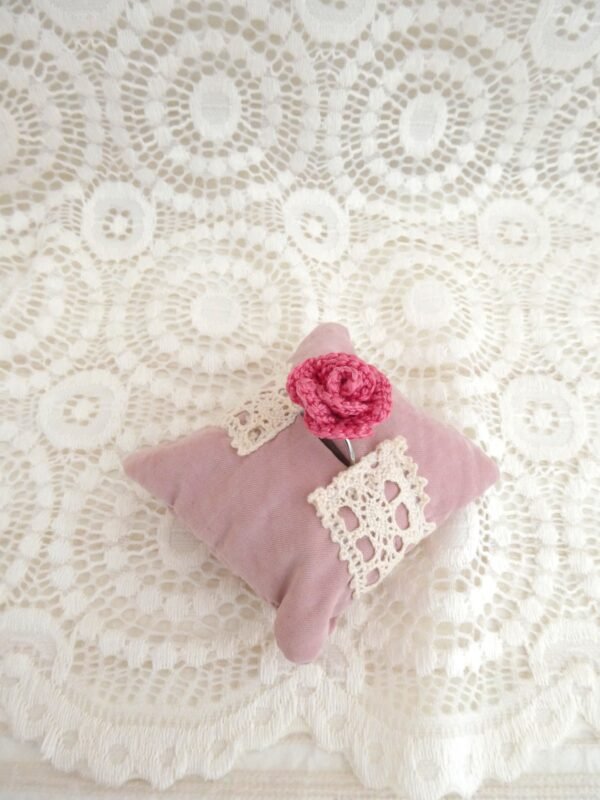 Bague Fleur Rose Velours