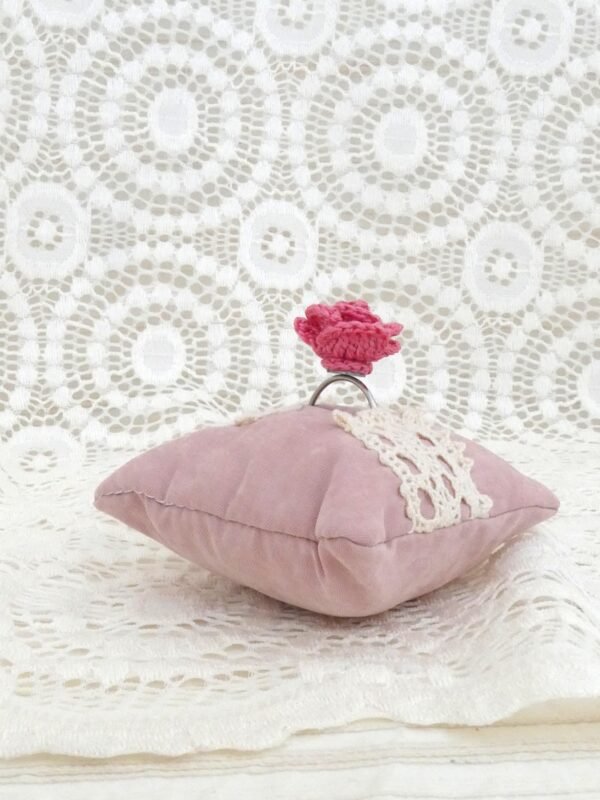 Bague Fleur Rose Velours