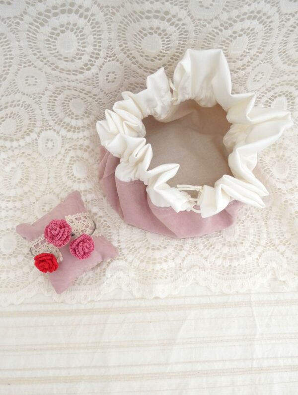 Bague Fleur Rose Velours