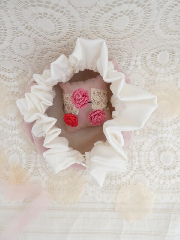 Bague Fleur Rose Velours