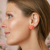 Boucles d'oreilles Fleur Rose Corail