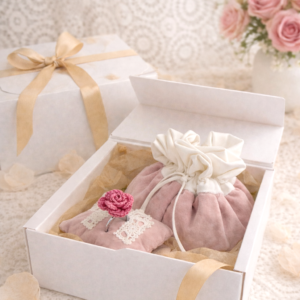 Coffret Écrin Fleuri en Rose Velours