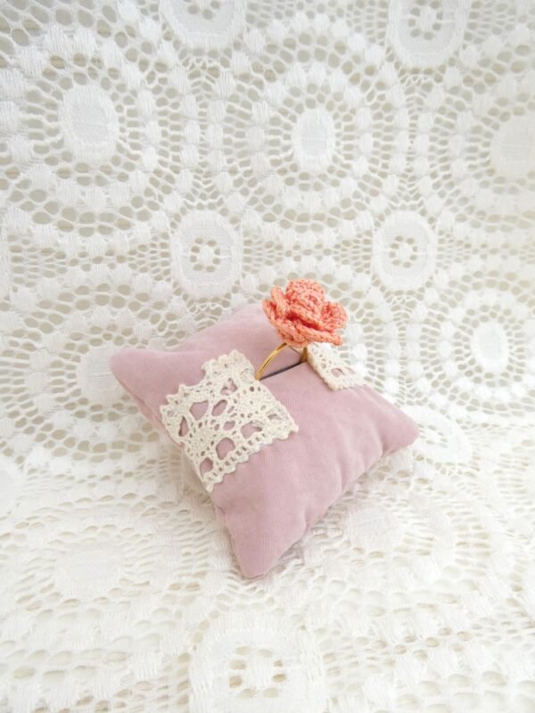 Bague Fleur Rose Corail