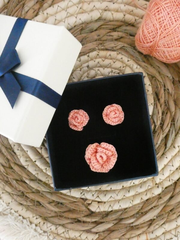 Boucles d'oreilles Fleur Rose Corail