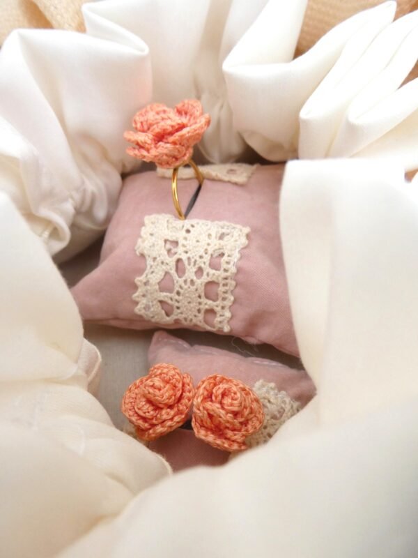 Bague Fleur Rose Corail