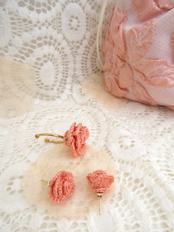 Bague Fleur Rose Corail
