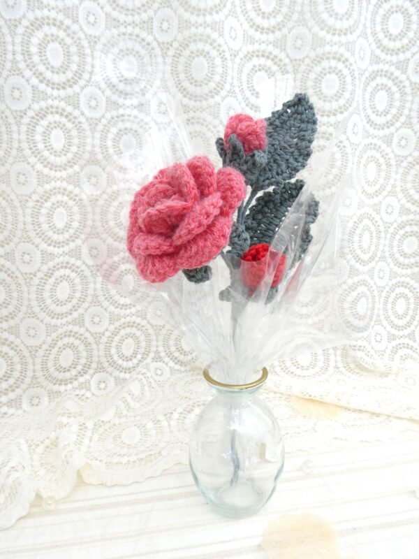 Bouquet Rose Coquelicot "Eclosion"