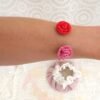 Bracelet Duo de Rose Velours & Coquelicot
