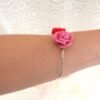 Bracelet Duo de Rose Velours & Coquelicot