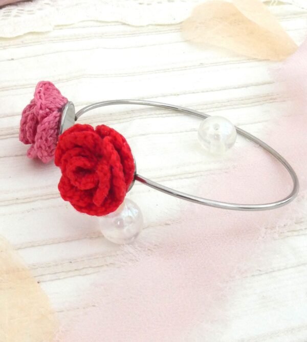 Bracelet Duo de Rose Velours & Coquelicot