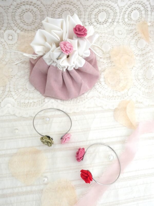 Écrin textile floral Rose Thé